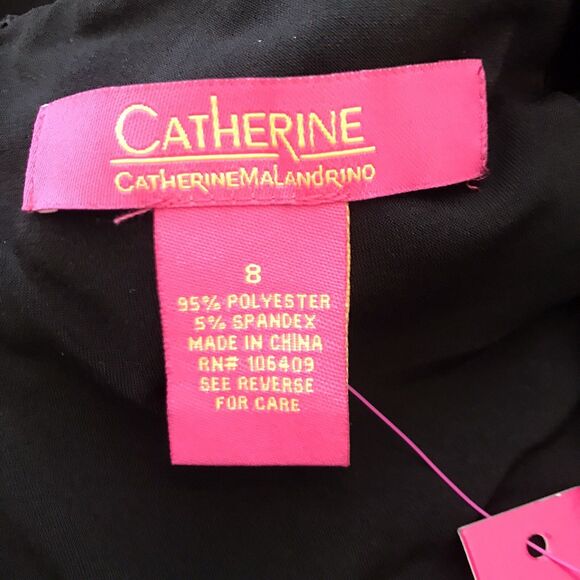 Catherine Malandrino Black Short Sleeve Cold Shoulder Twist Knot Dress Sz 8 NWT - Picture 8 of 9